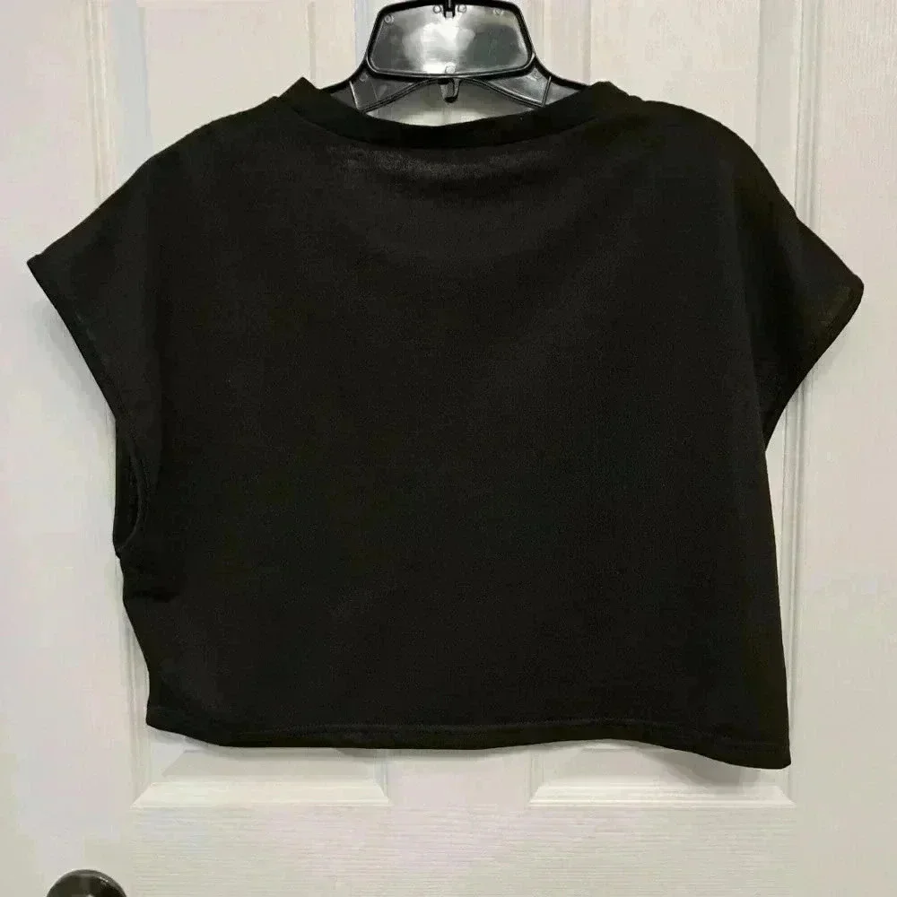 ❤️ California Black  Short Sleeved Cropped Top Shein Size XL (12) - Picture 8 of 9